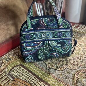 Vera Bradley Blue Rhapsody Double Handle Tiny Tote Handbag Cotton Pockets Zip